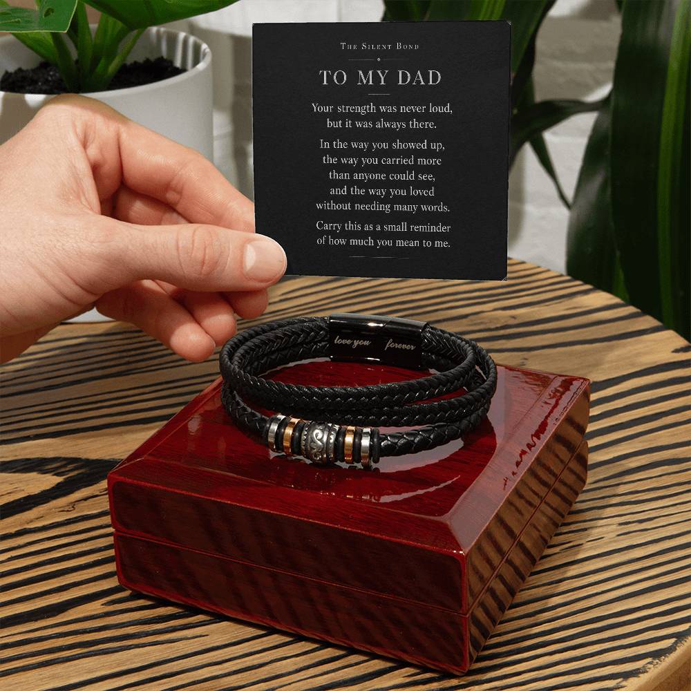 To My Dad - Men's Steel & Leather Bracelet