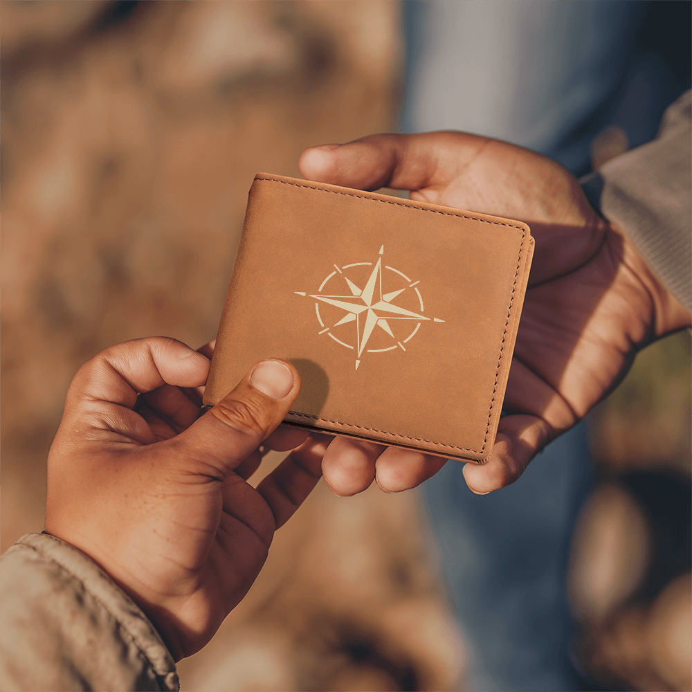 Men's Compass Leather Wallet