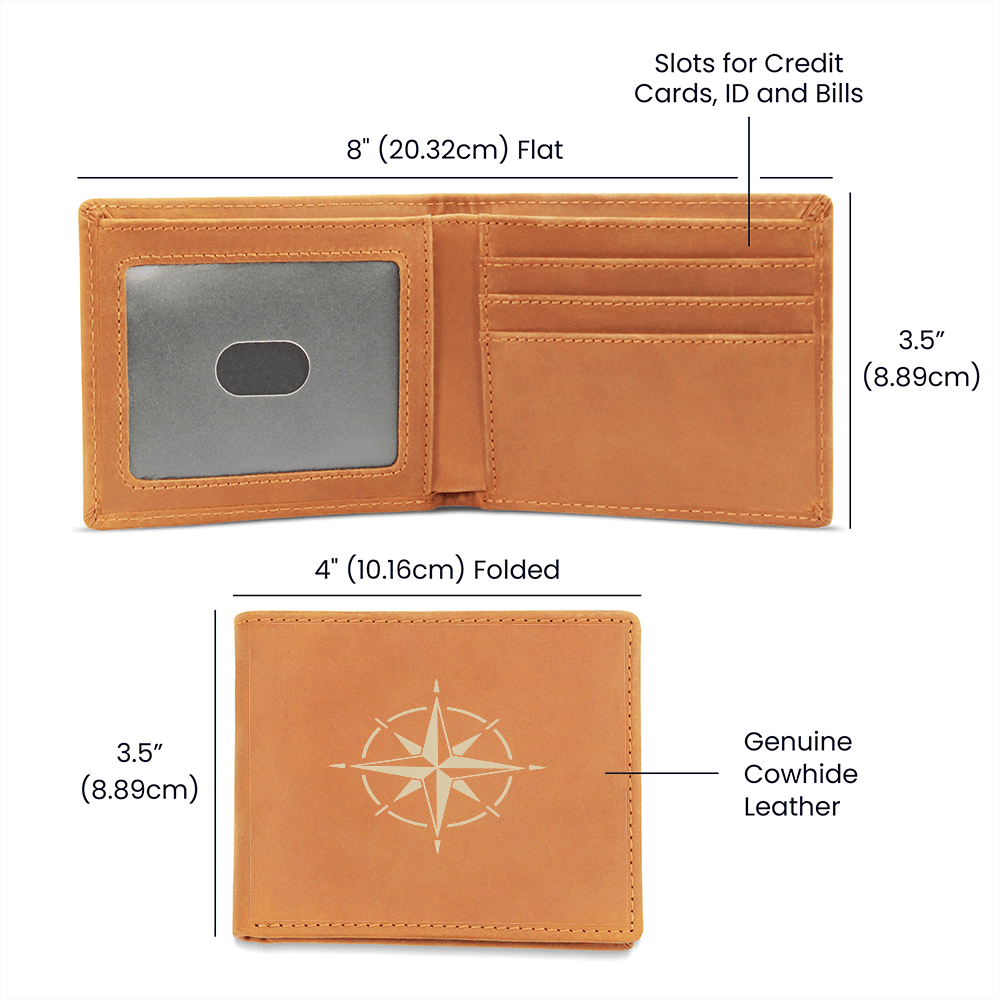Men's Compass Leather Wallet