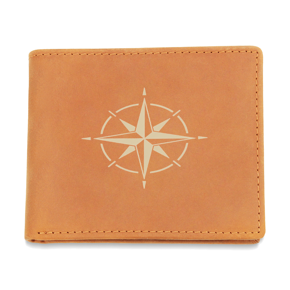 Men's Compass Leather Wallet