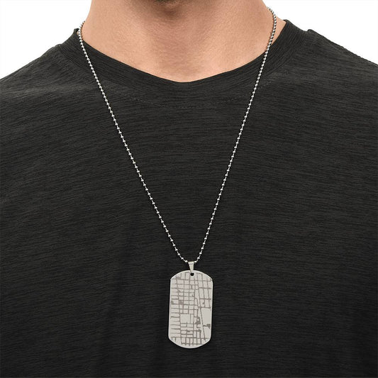 Personalised Map Dog Tag Necklace (New!)