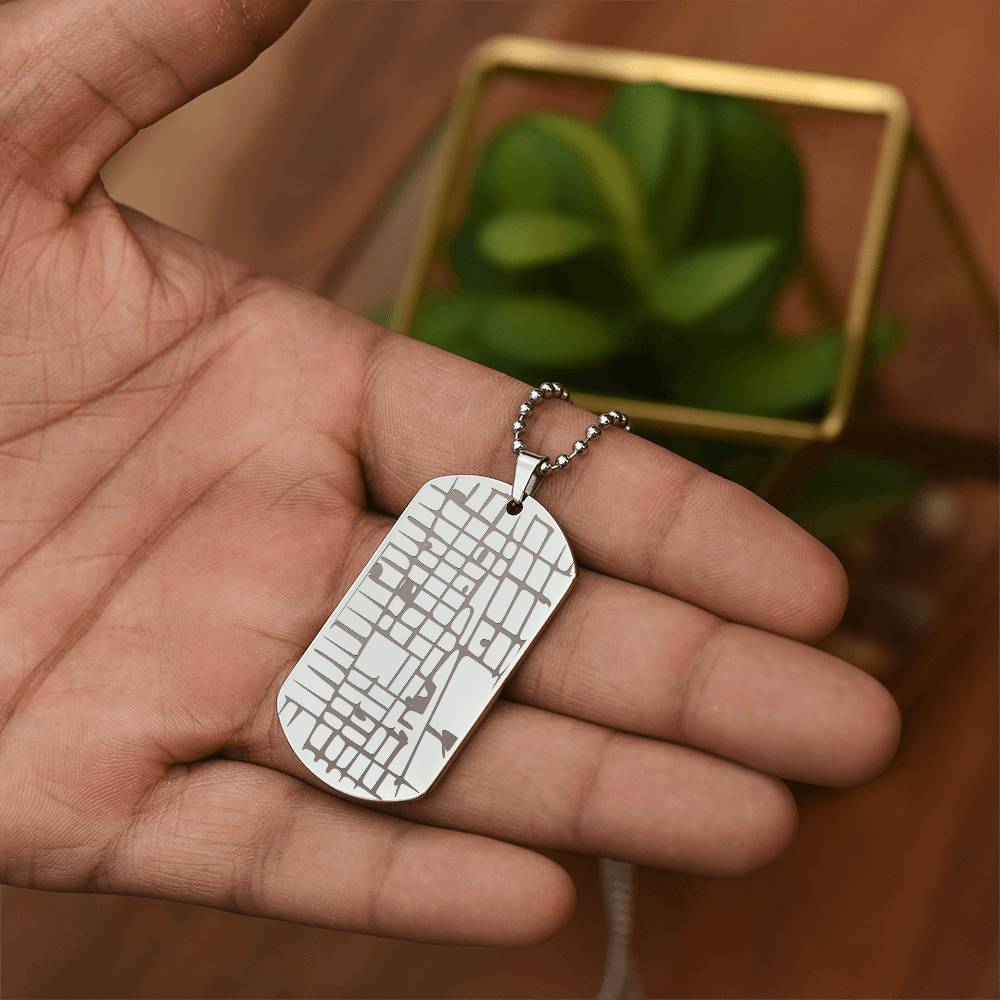 Personalised Map Dog Tag Necklace (New!)