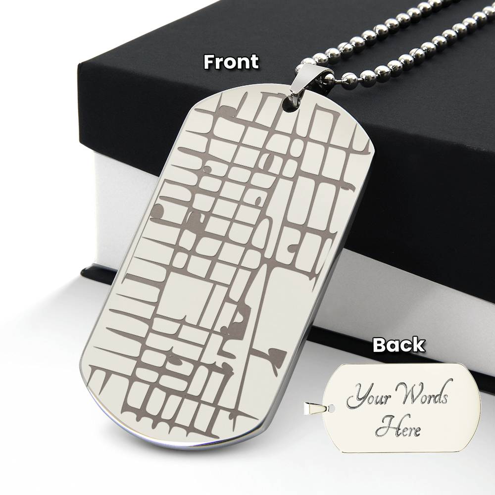 Personalised Map Dog Tag Necklace (New!)