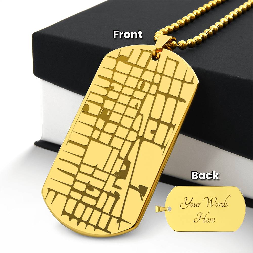 Personalised Map Dog Tag Necklace (New!)