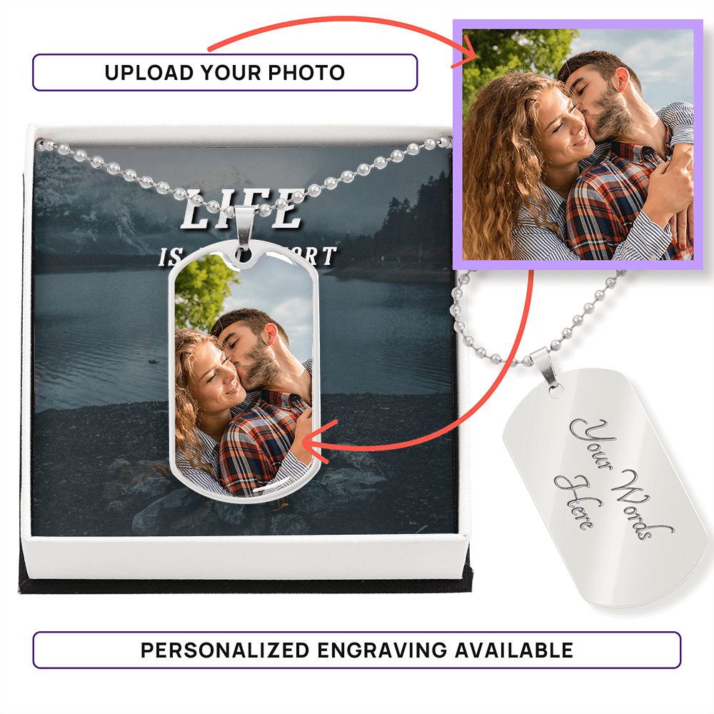 Personalised Photo & Engraving Dog Tag Necklace